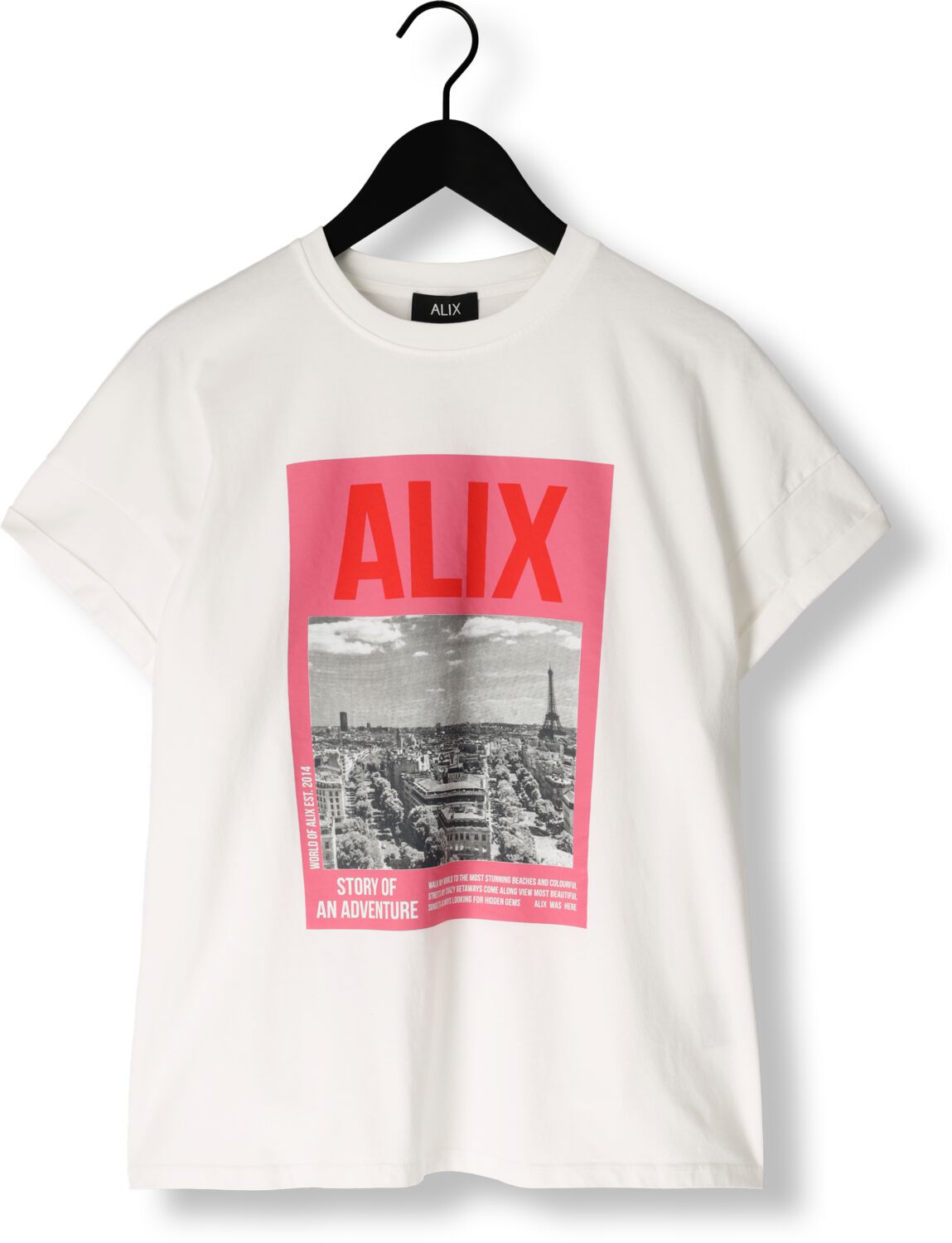 ALIX THE LABEL Dames Tops & T-shirts Ladies Knitted Photoprint T-shirt Wit