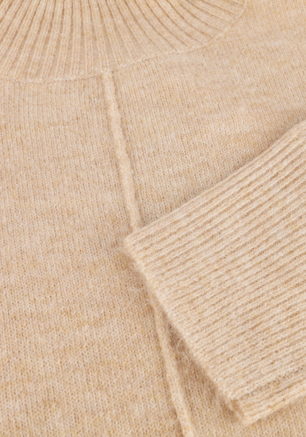 Beige Y.A.S. Trui YASBALIS LS HIGH NECK KNIT - large