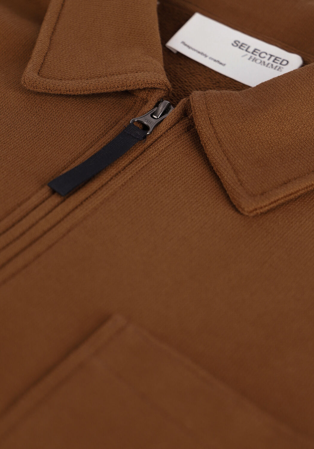 Bruine SELECTED MEN Trui SLHRELAXREID HALF ZIP SWEAT W - large