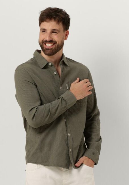 Groene CAST IRON Casual overhemd LONG SLEEVE SHIRT SQUARE STRUCTURE REGULAR FIT - large