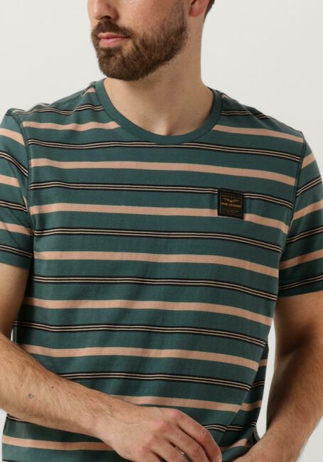 Groene PME LEGEND T-shirt SHORT SLEEVE R-NECK YD STRIPE JERSEY - large