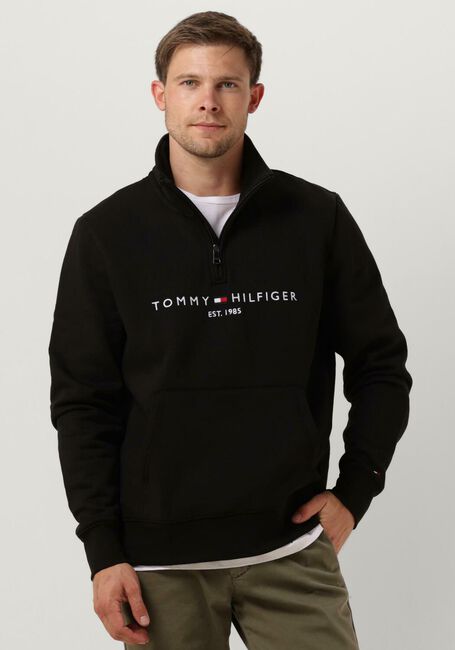 Zwarte TOMMY HILFIGER Sweater TOMMY LOGO MOCKNECK - large