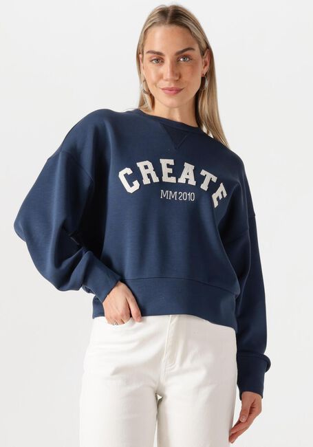 Donkerblauwe MOS MOSH Trui MMCELLI O-LS SWEATSHIRT - large