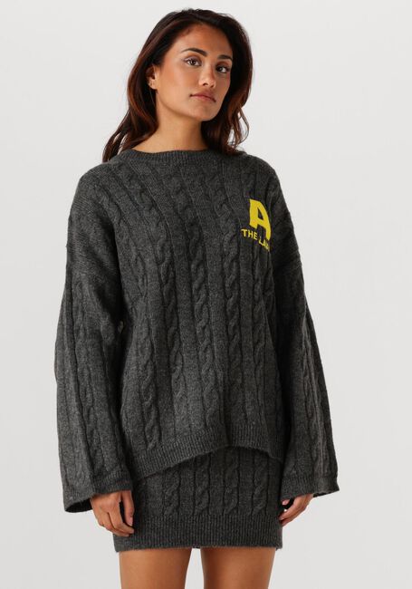 Donkergrijze ALIX THE LABEL Trui LADIES KNITTED CROPPED CABLE JUMPER - large
