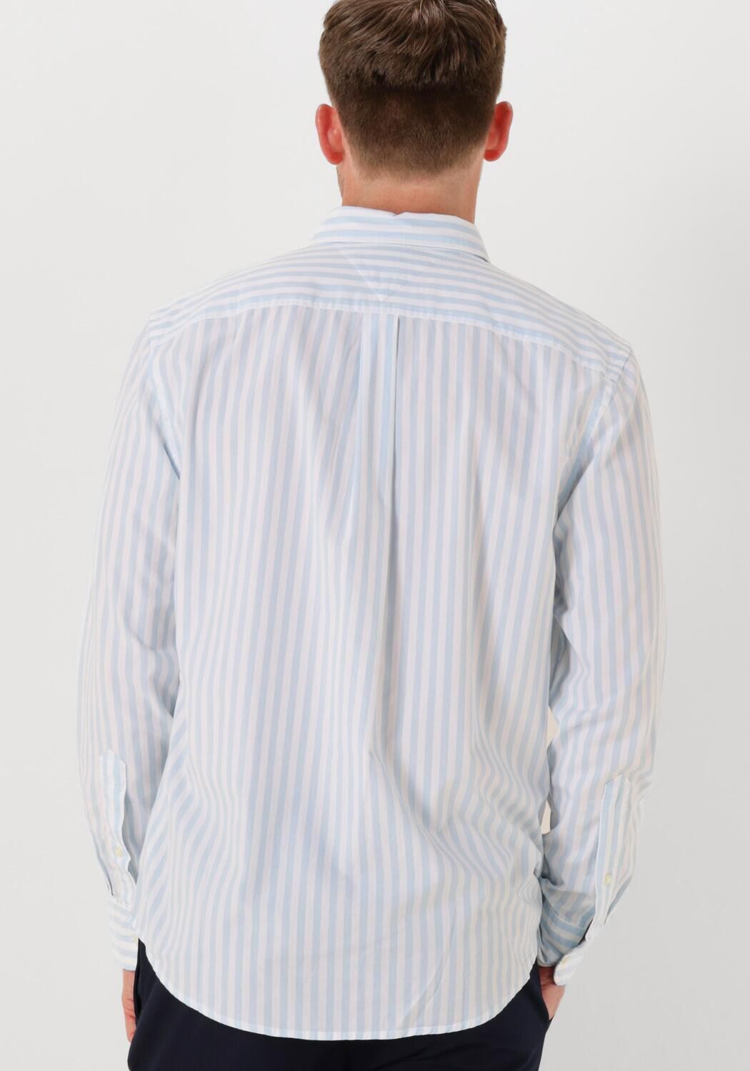 TOMMY HILFIGER Heren Overhemden Flex Poplin Bold Stripe Rf Shirt Lichtblauw