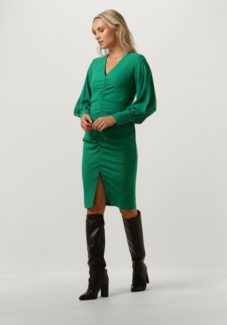 Groene ACCESS Mini jurk RUCHED DRESS WITH V NECKLINE - large