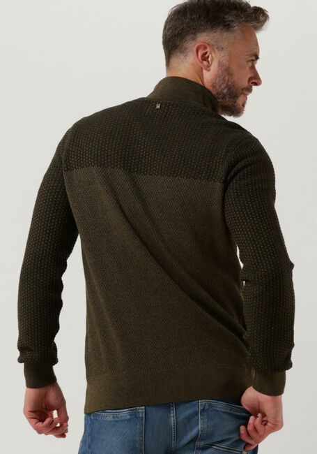 Donkergroene PME LEGEND Trui HALF ZIP COLLAR COTTON PLATED - large