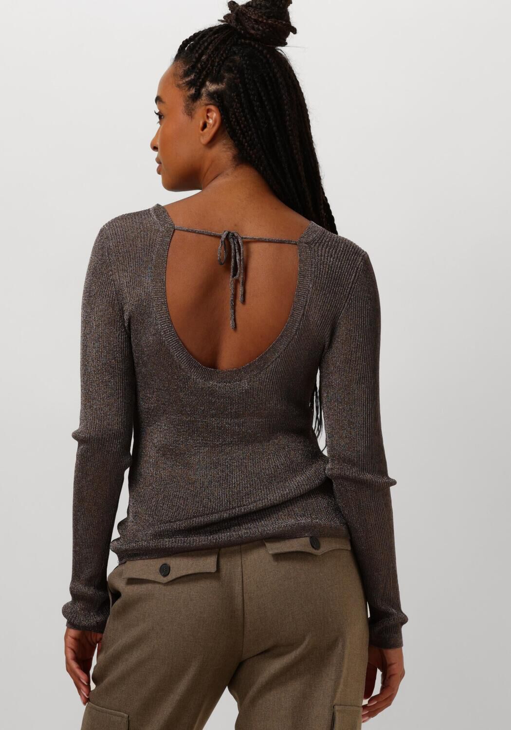 GESTUZ Dames Tops & T-shirts Silvigz Deep Back Blouse Grijs