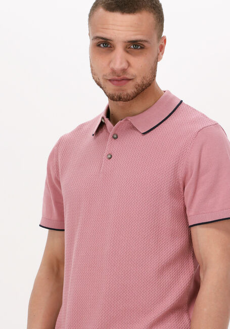 Roze SELECTED HOMME Polo SLHHANK SS KNIT BUTTON POLO - large