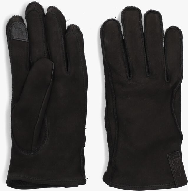 Zwarte UGG Handschoenen LEATHER CLAMSHELL LOGO GLOVE - large