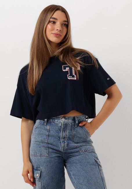 Donkerblauwe TOMMY JEANS T-shirt TJW LETTERMAN TEE - large