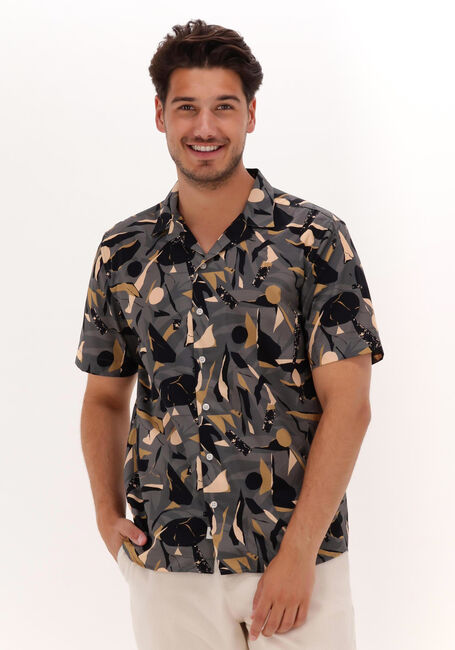 Grijze ANERKJENDT Casual overhemd AKLEO POPLIN AOP SHIRT - large