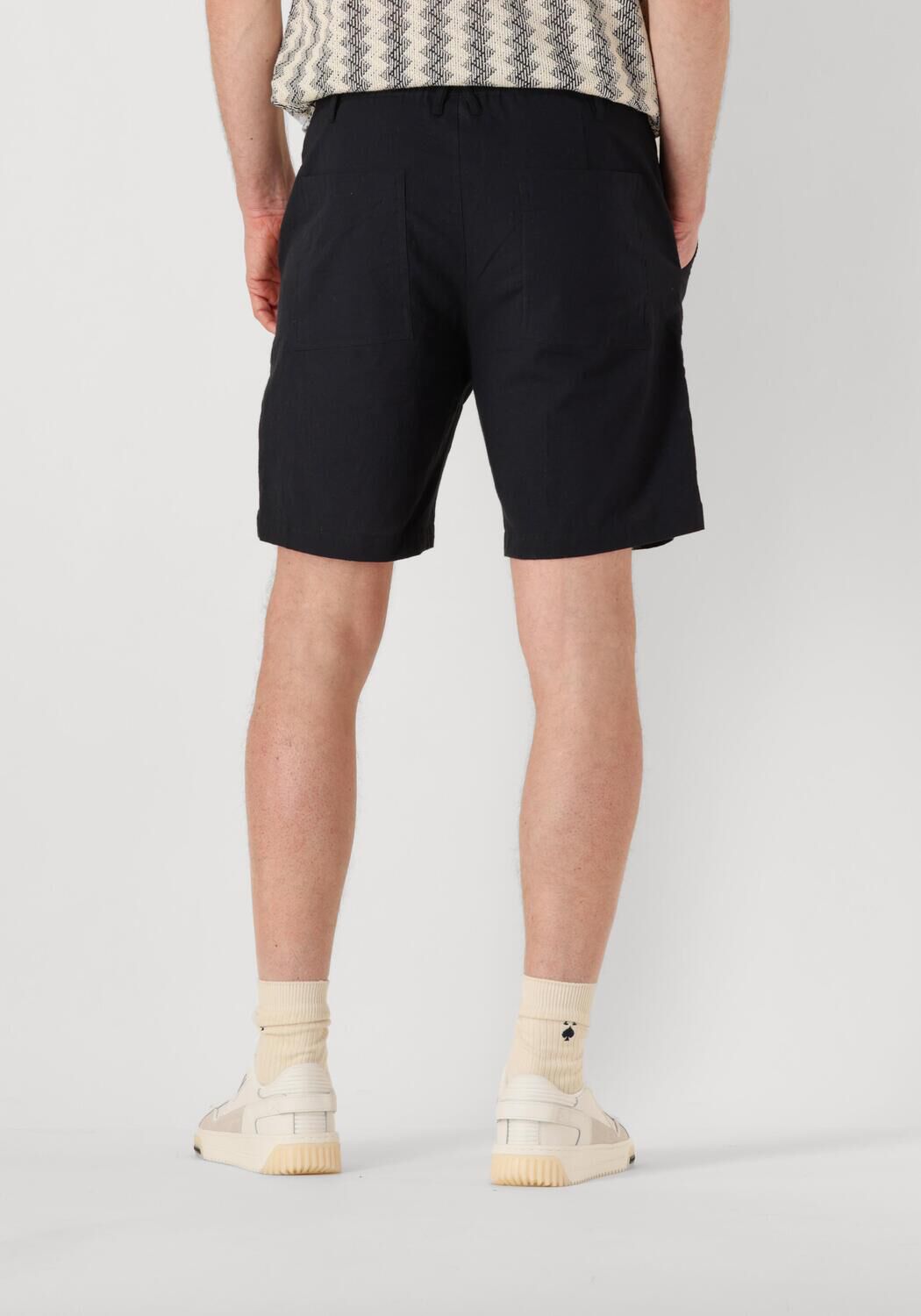 ANERKJENDT Heren Broeken Aklt James Cot linen Ela Shorts Zwart