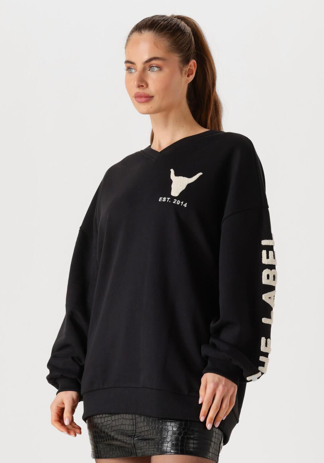 ALIX THE LABEL Dames Truien & Vesten Ladies Knitted The Label Sweater Zwart