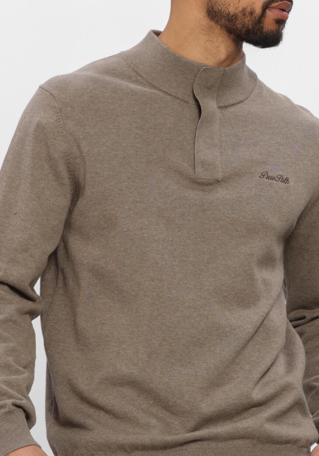 Taupe PURE PATH Trui LIGHT WEIGHT HIDDEN HALF-ZIP - large