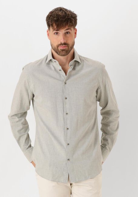 Grijze PROFUOMO Klassiek overhemd SHIRT X-CUTAWAY SC SF COTTON LINEN - large