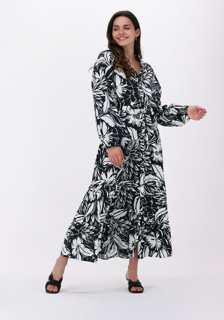 Zwarte SUMMUM Maxi jurk DRESS TWO TONE FLOWER - large