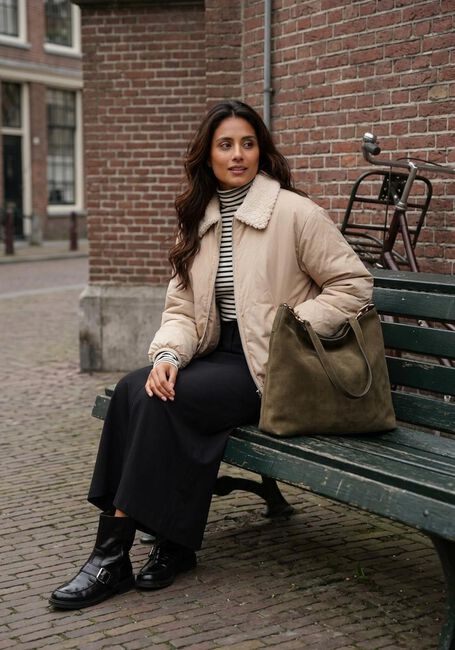 Beige PENN & INK Gewatteerde jas JACKET - large