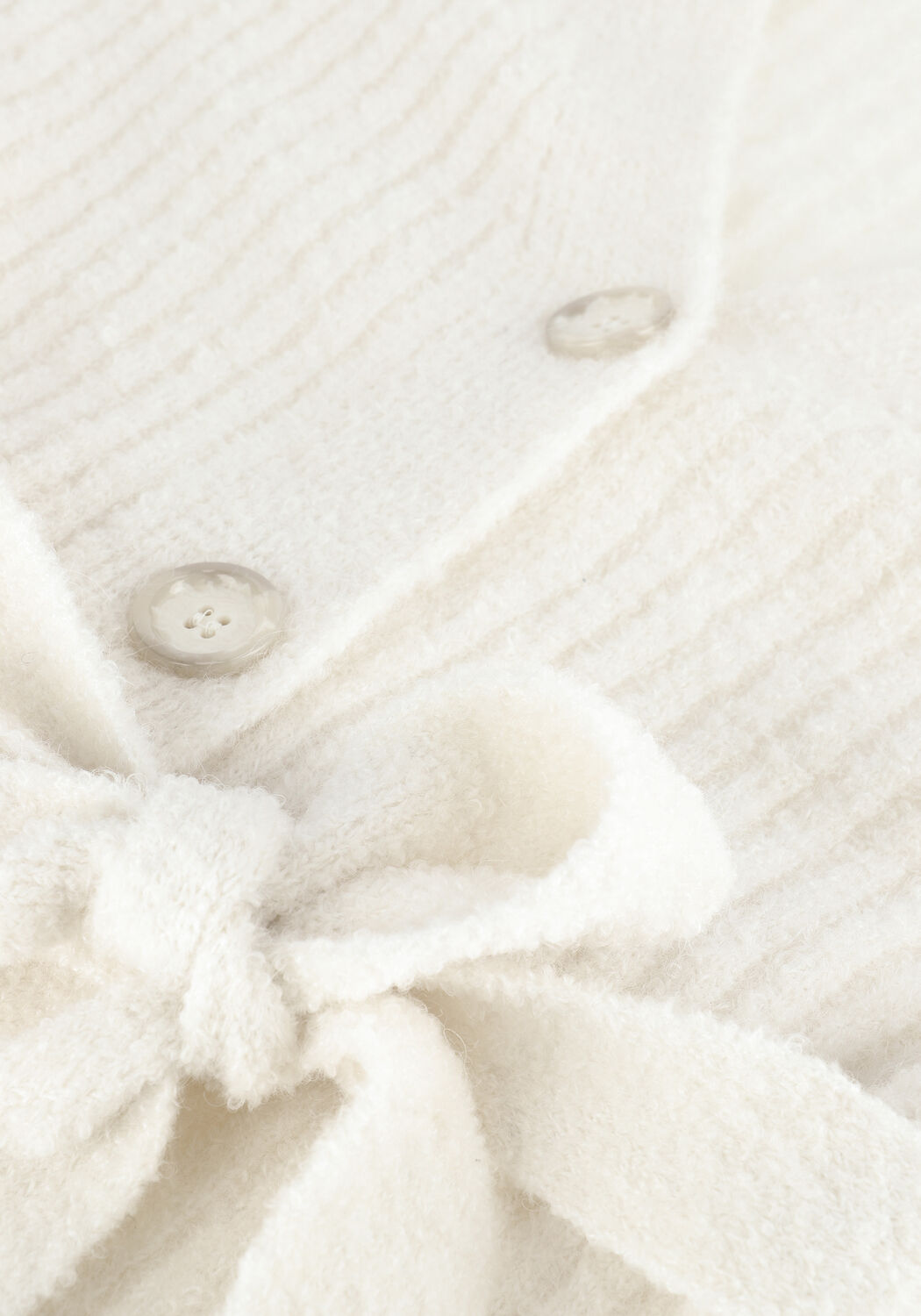 Ecru VANILIA Vest HEAVY RIB CARDIGAN - large