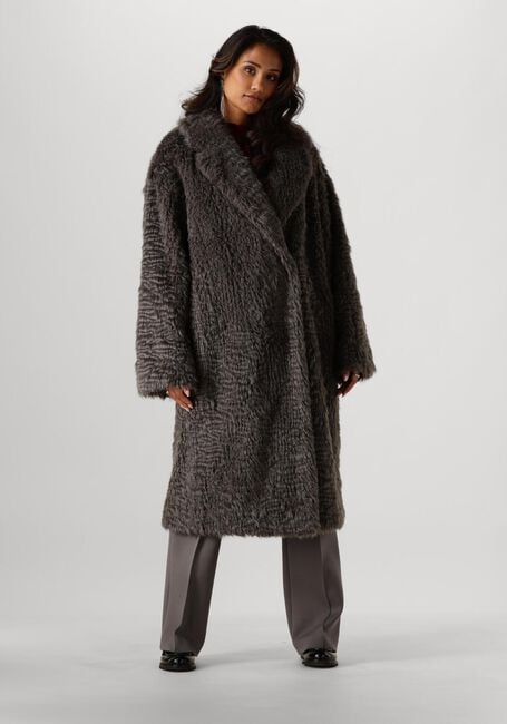 Grijze STAND STUDIO Faux fur jas NICOLE COAT - large