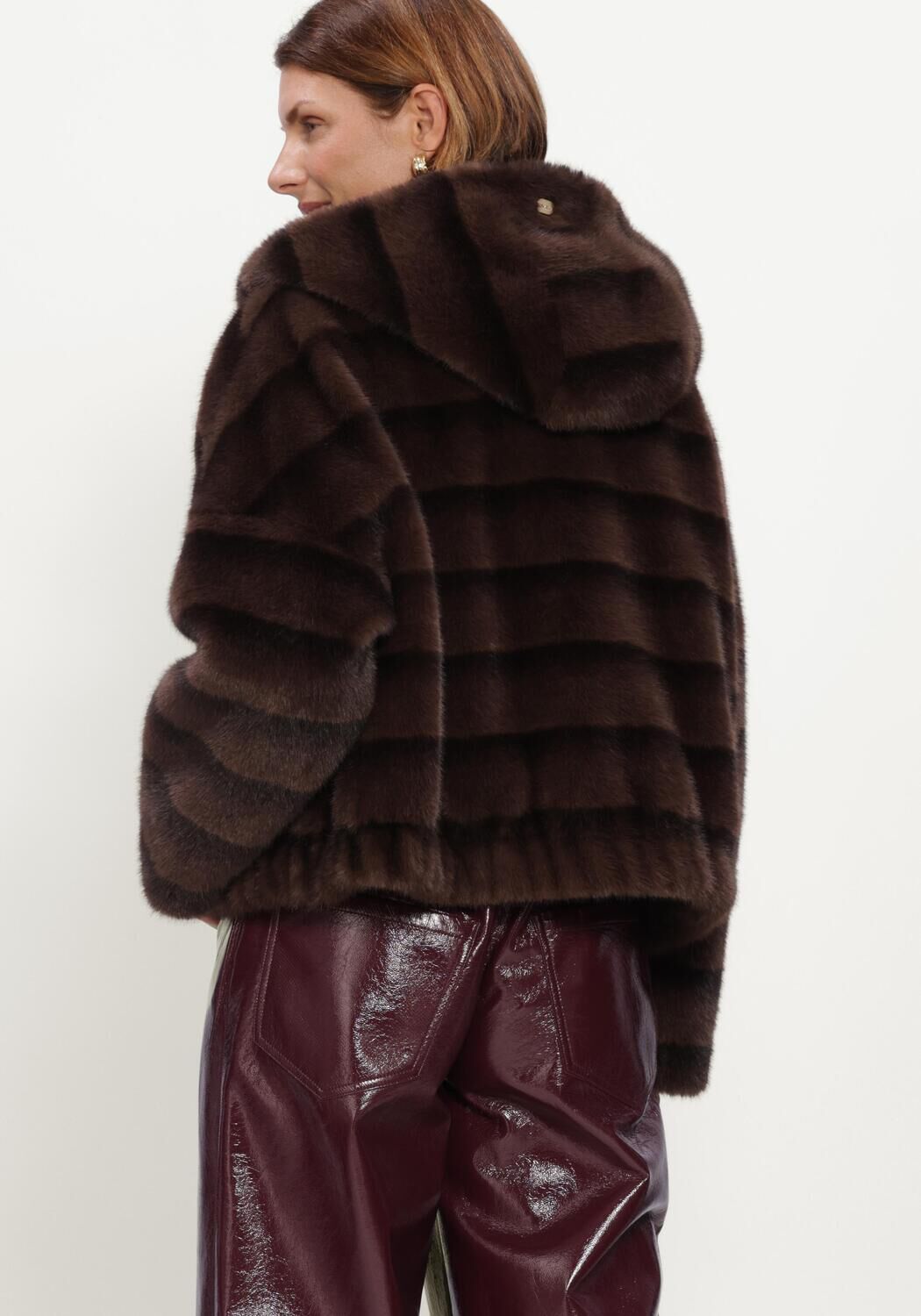 Bruine BEAUMONT Faux fur jas DITA JACKET - large