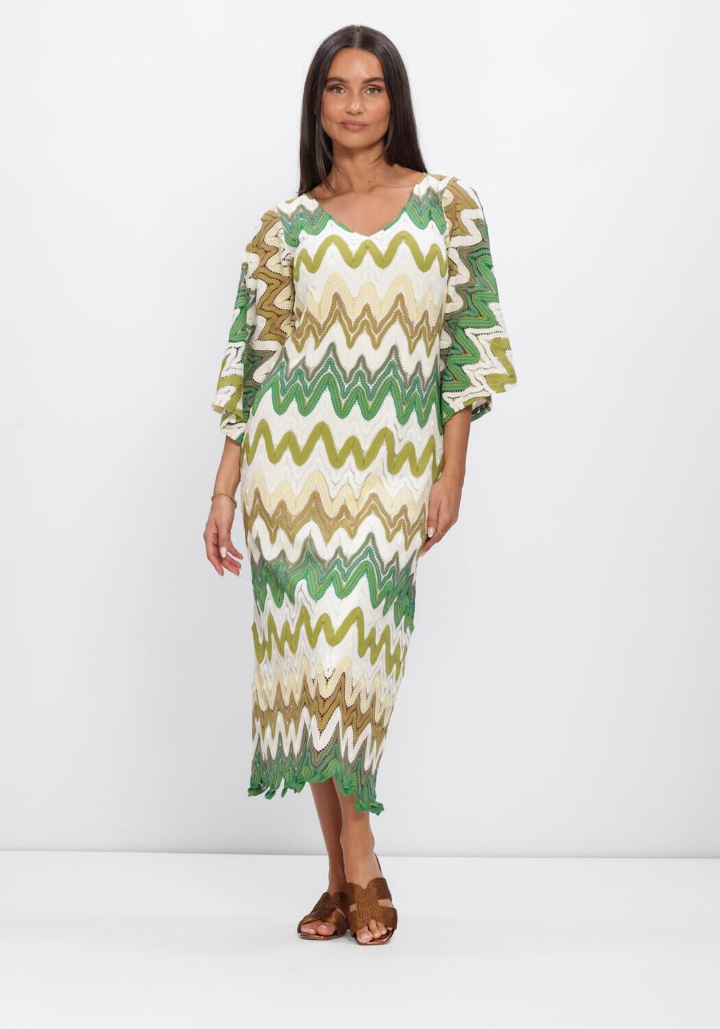 Groene ANA ALCAZAR Maxi jurk 041908-3833 - large