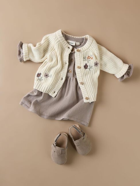 Beige LIL' ATELIER Vest NBFEMLEN EMB LS KNIT CARD LIL Beige LIL' ATELIER Vest NBFEMLEN EMB LS KNIT CARD LIL - large