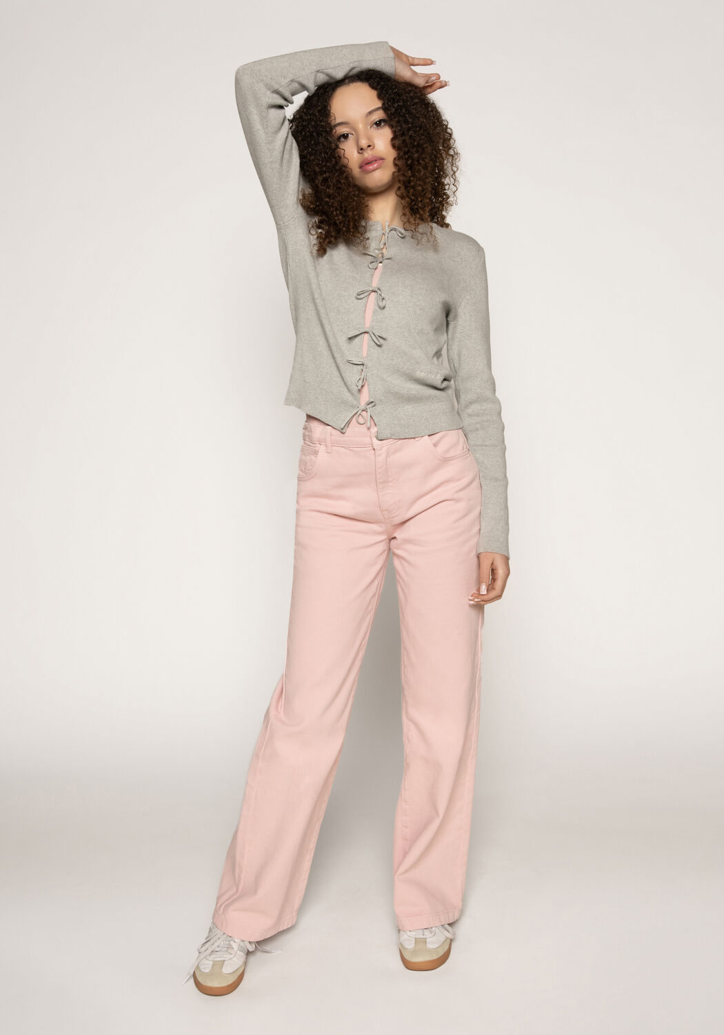 Lichtgrijze FRANKIE & LIBERTY Vest RIVKA CARDIGAN - large