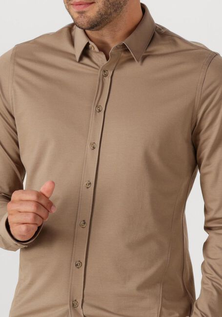 Beige CAST IRON Klassiek overhemd CF TECH TWILL JERSEY - large