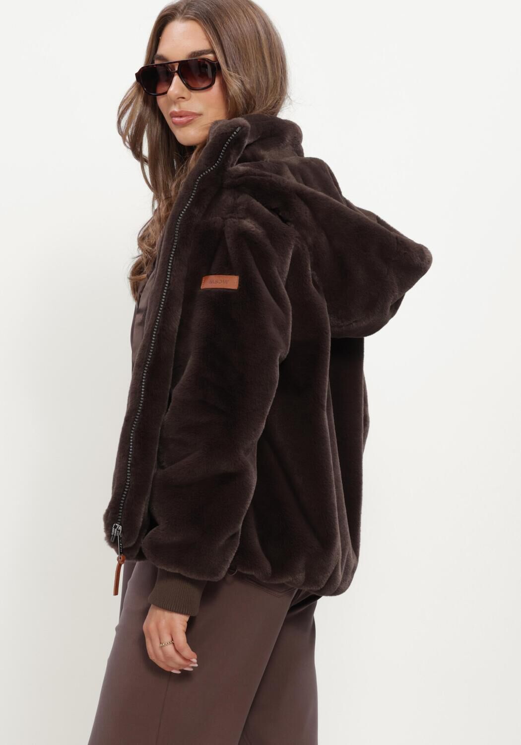 Bruine MOSCOW Faux fur jas 08-08-EVELYN-4 - large