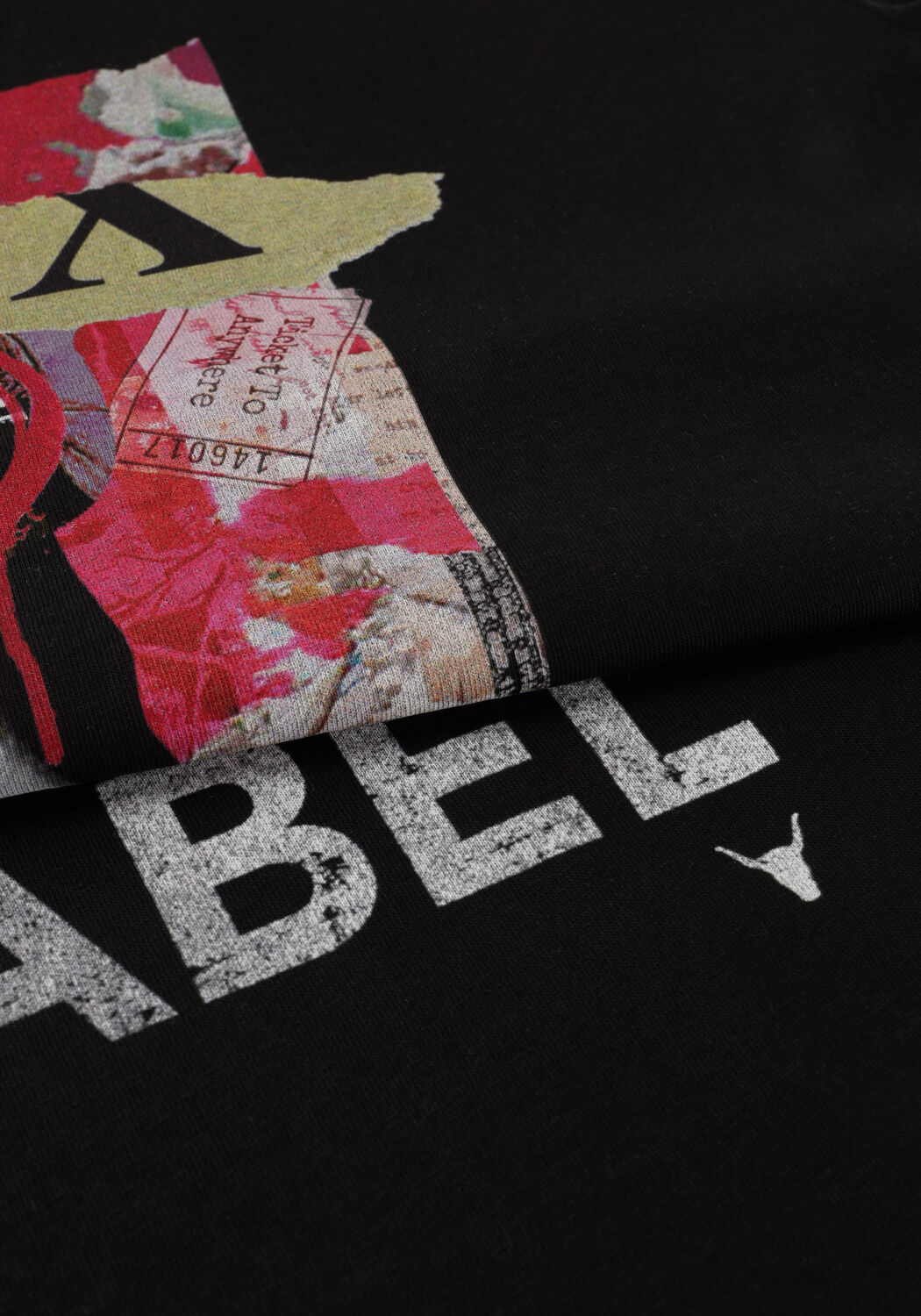 Zwarte ALIX THE LABEL T-shirt LADIES KNTTED COLLAGE T-SHRT - large