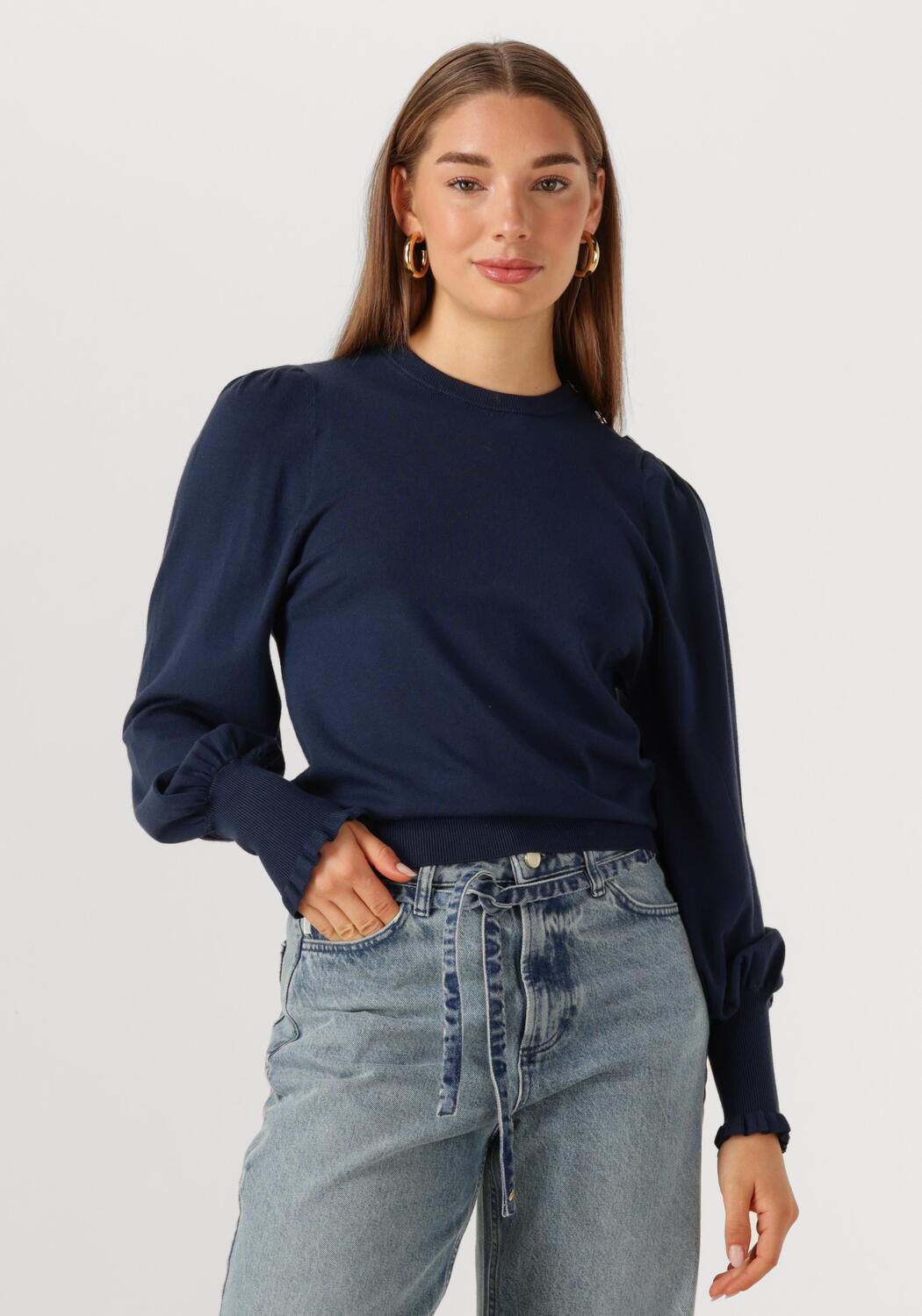 Donkerblauwe FABIENNE CHAPOT Trui MOLLY BALLOON PULLOVER 3624 | Omoda