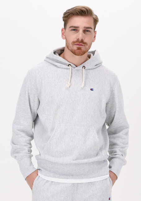 Grijze CHAMPION Sweater HOODED SWEATSHIRT MEN - large