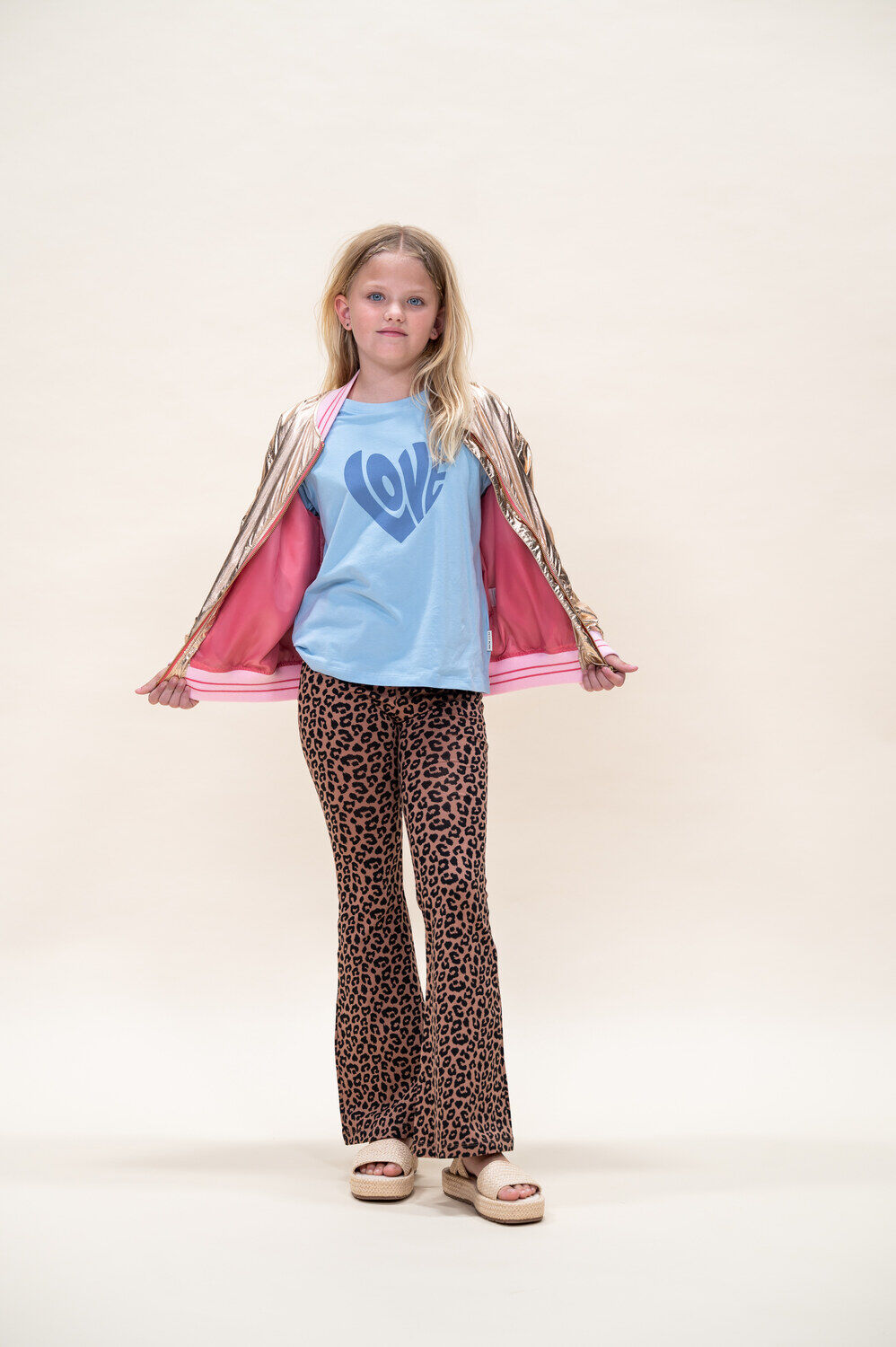 Bruine PETIT BLUSH Flared broek BOWIE FLARED PANTS - large