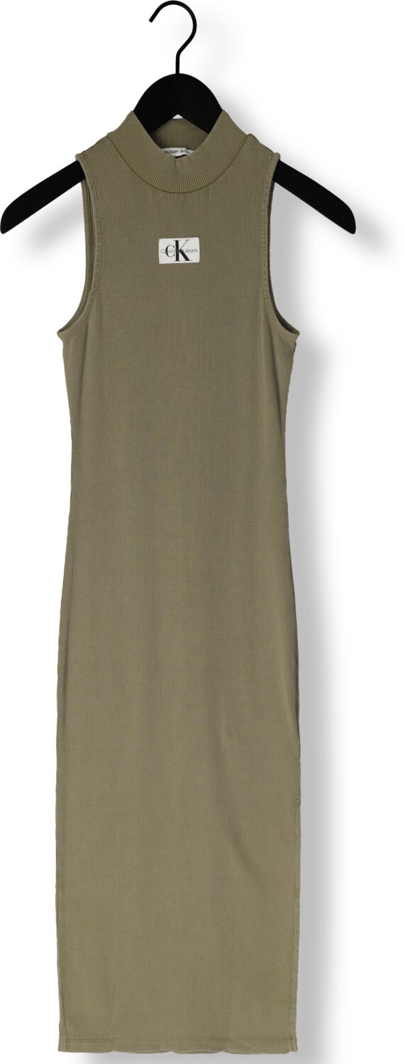 CALVIN KLEIN Dames Jurken Washed Rib Label Long Dress Groen