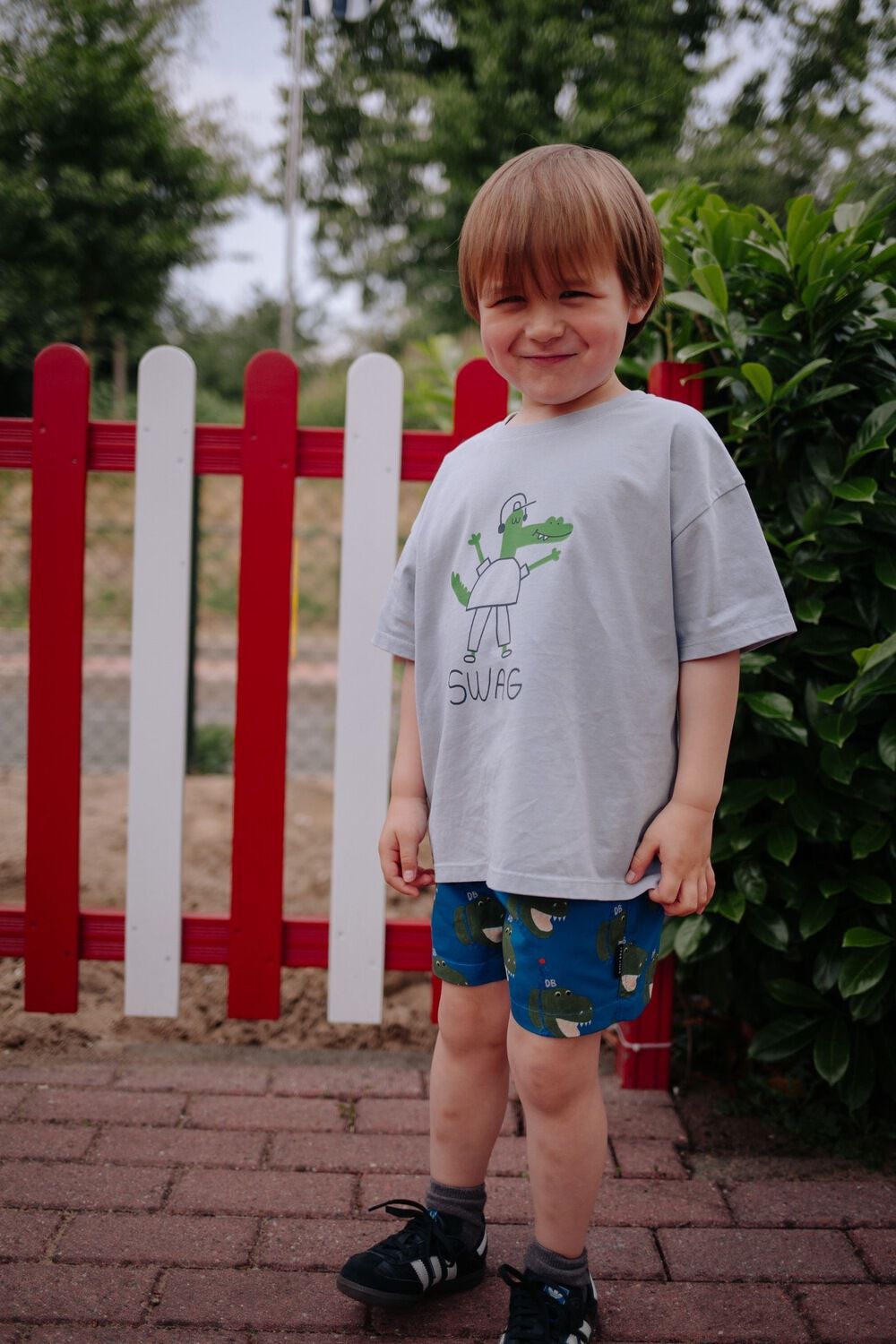 Blauwe DAILY BRAT Zwembroeken DAFFY DINO SWIMSHORTS - large