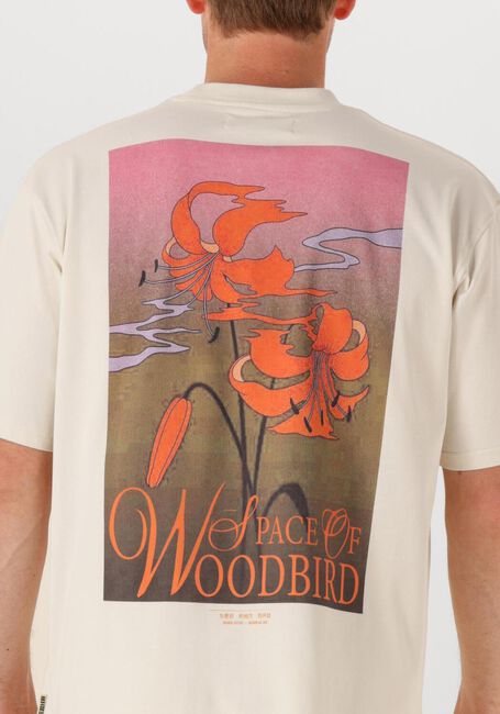 Ecru WOODBIRD T-shirt WBBAINE FLOWER TEE - large
