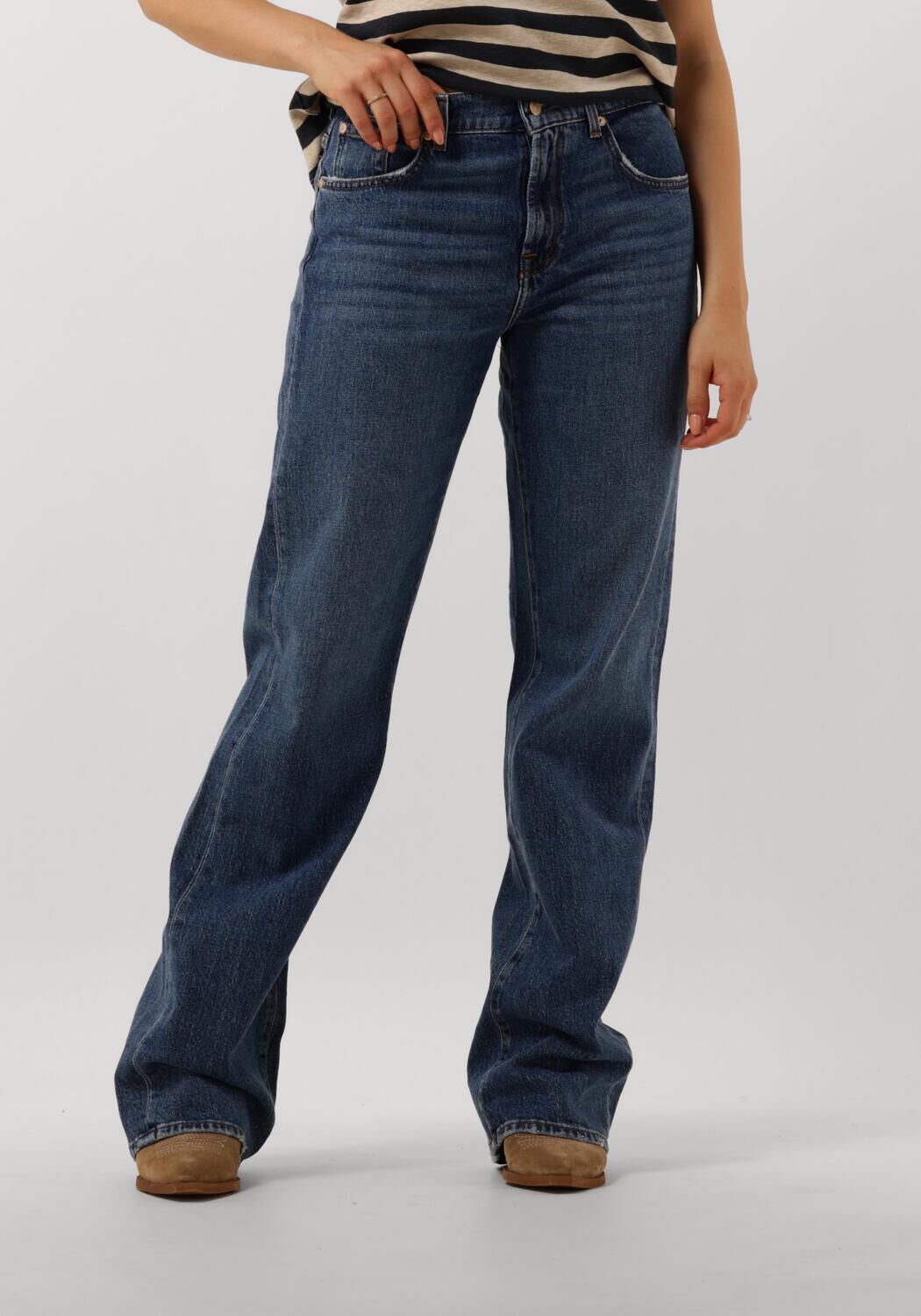 7 For All Mankind Jeans Straight Pre-owned Blue Dames