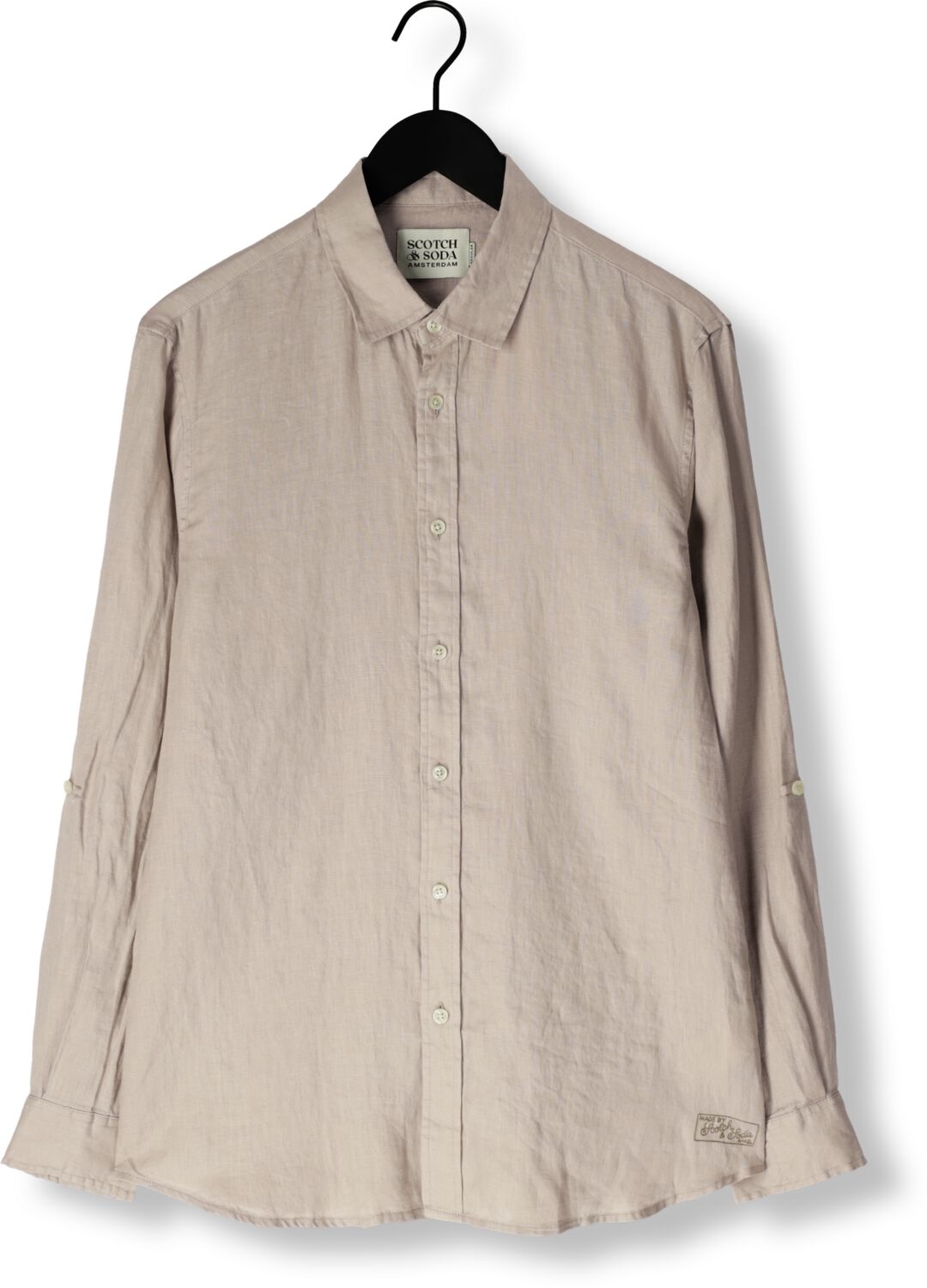 SCOTCH & SODA Heren Overhemden Regular Fit Linen Shirt Beige