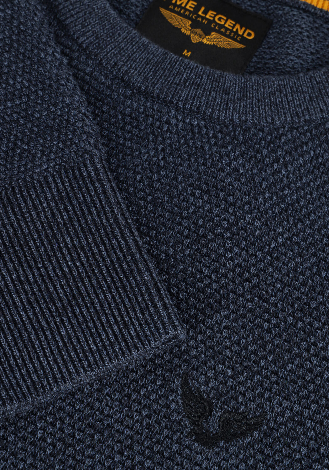 Blauwe PME LEGEND Trui R-NECK COTTON MODAL - large