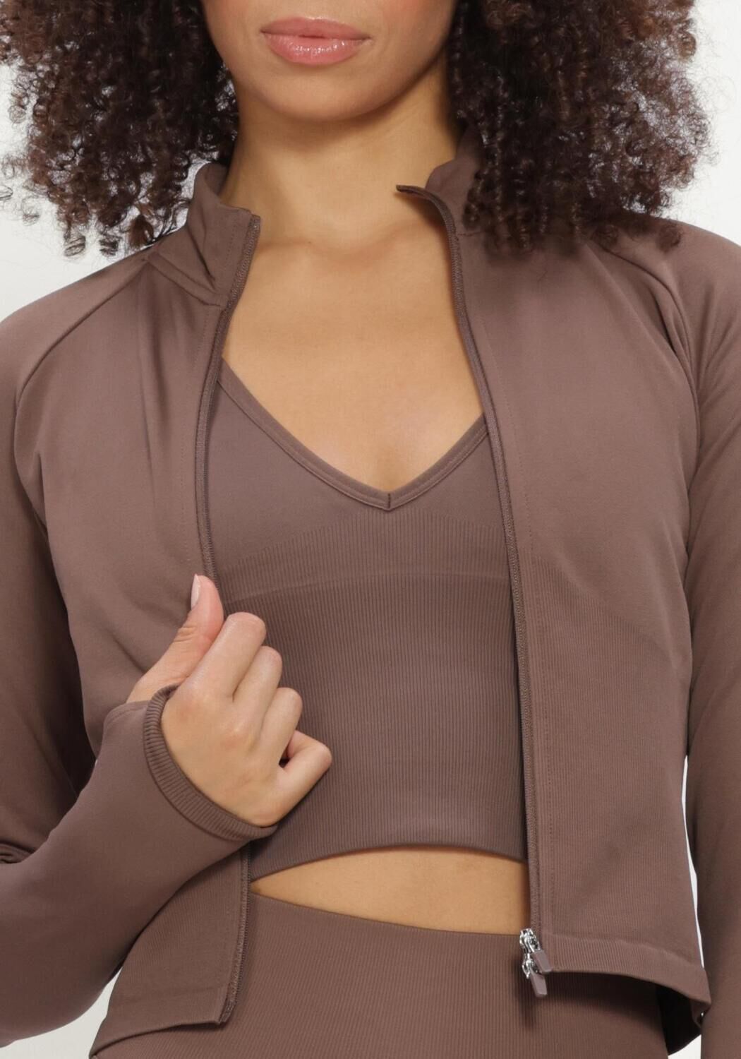 Bruine AIM'N Sportvesten SHAPE SEAMLESS ZIP JACKET - large
