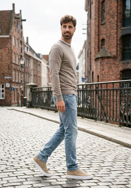 Beige SELECTED MEN Trui SLHBERG CREW NECK NOOS - large