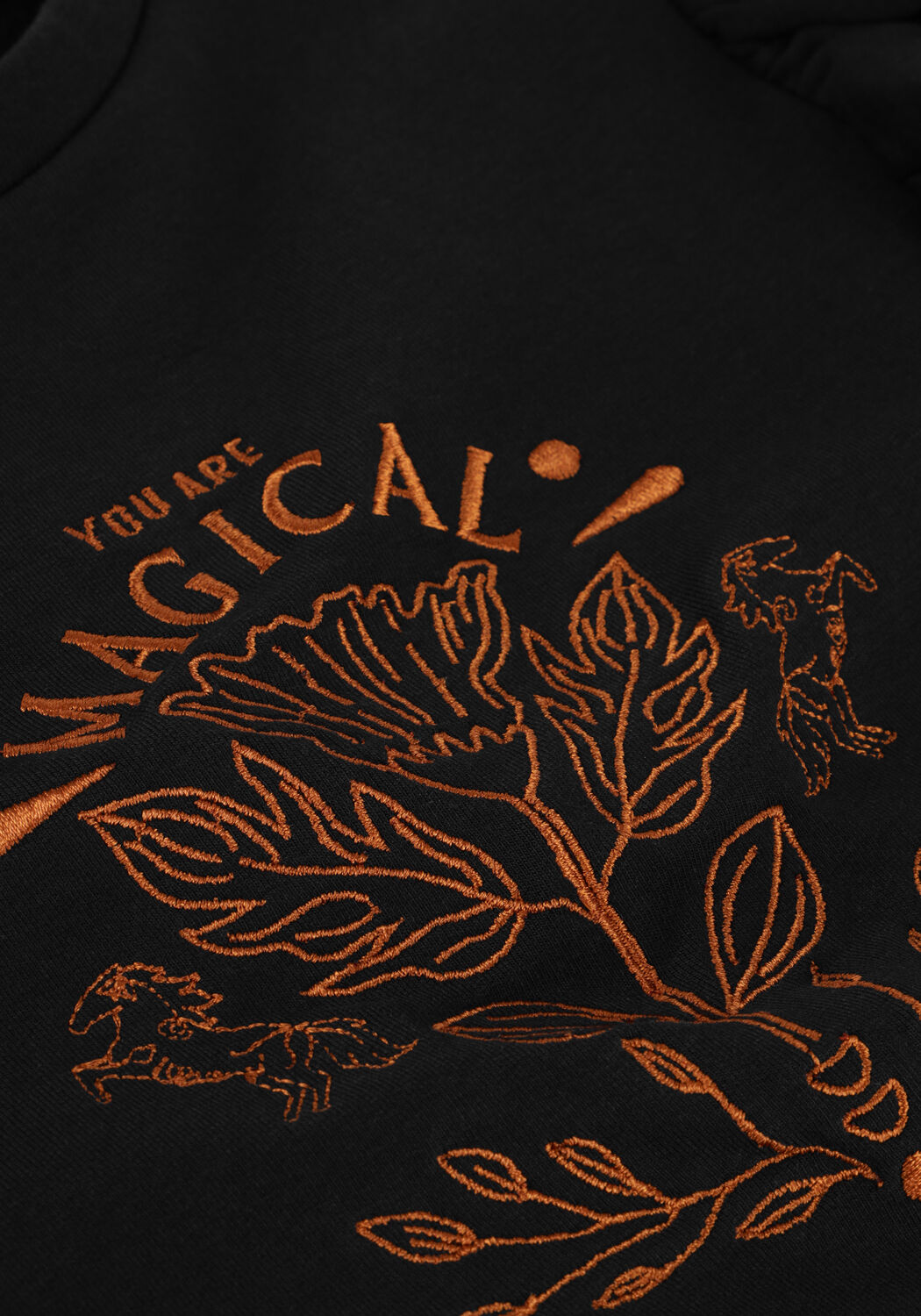 Zwarte MOODSTREET Trui RUFFLE EMBRO SWEATER - large