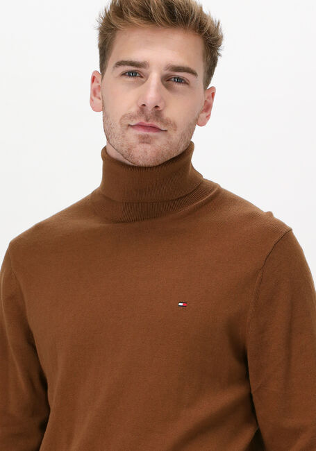 Khaki TOMMY HILFIGER Coltrui PIMA COTTON CASHMERE ROLL NECK - large