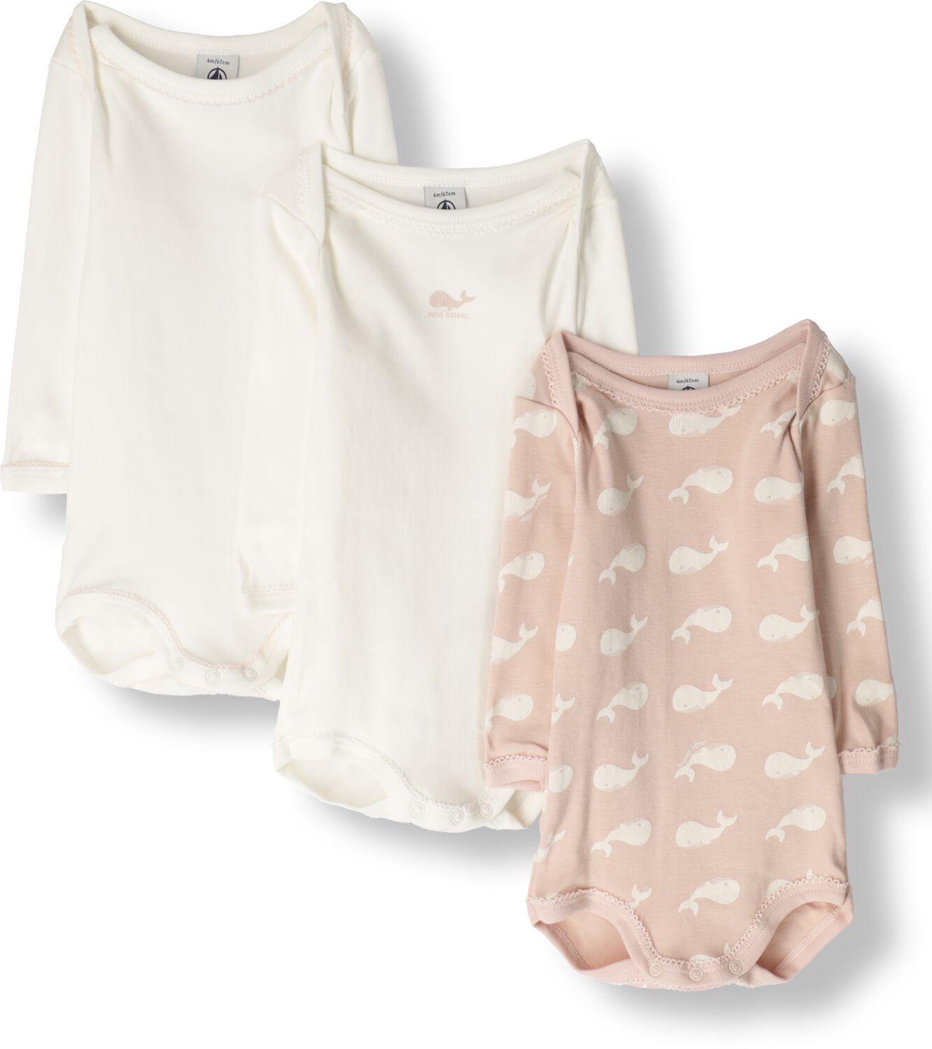 PETIT BATEAU Baby Rompers 3 Bodies Us Ml Wit