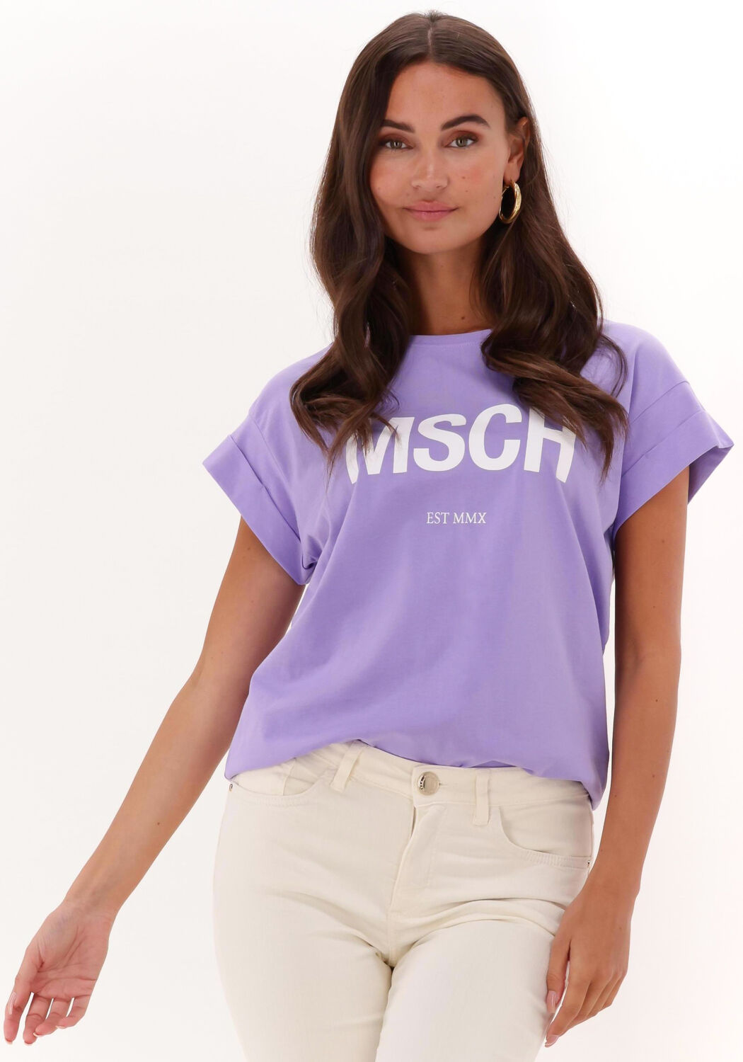 Lila MSCH COPENHAGEN T shirt ALVA ORGANIC MSCH STD TEE Omoda