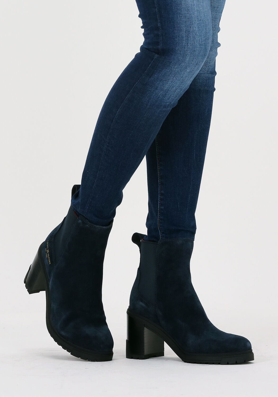 Blauwe TOMMY HILFIGER TH OUTDOOR HIGH HEEL Enkellaarzen | Omoda