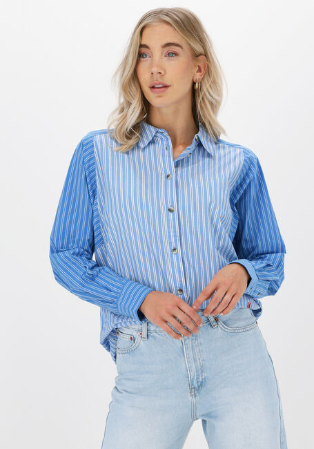 Lichtblauwe LEON & HARPER Blouses CRUZ TC04 STRIPES - large