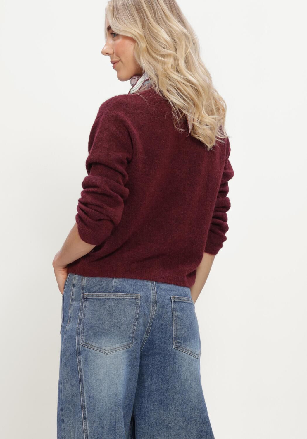Bordeaux OBJECT Trui OBJAGATE L/S RE KNIT CARDIGAN NOOS - large
