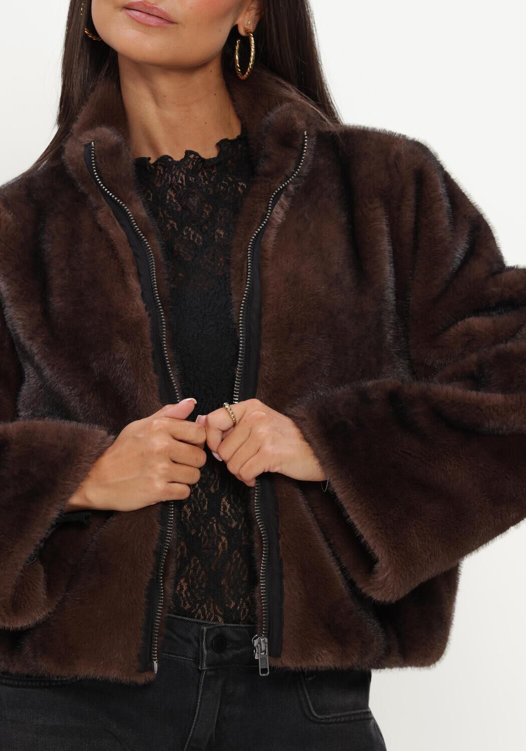 Bruine MY ESSENTIAL WARDROBE Jack MWEASTON FUR JACKET - large